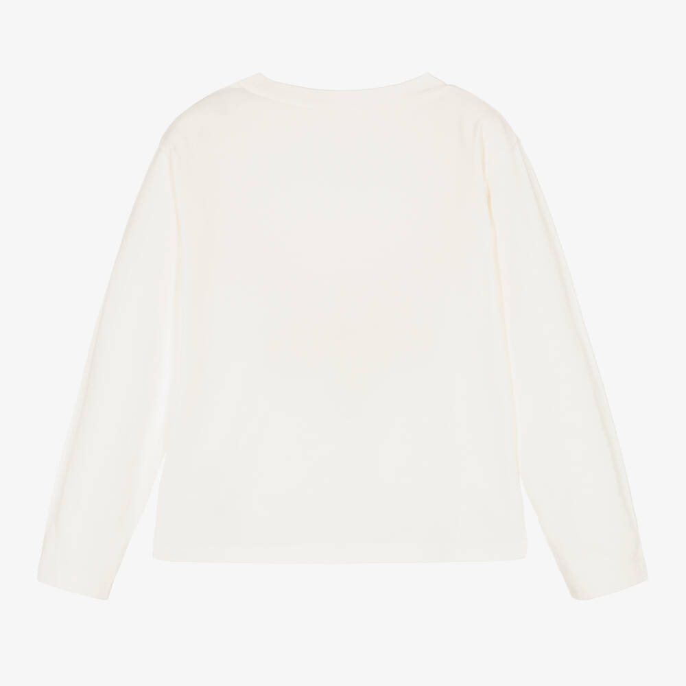 Billieblush-Girls Ivory Cotton Top | Childrensalon Outlet