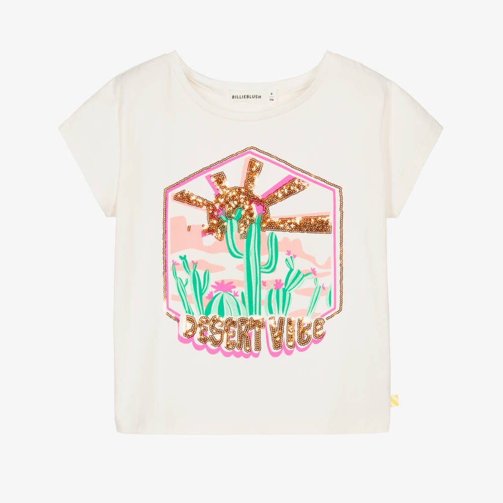 Billieblush-Girls Ivory Desert Scene Tee | Childrensalon Outlet