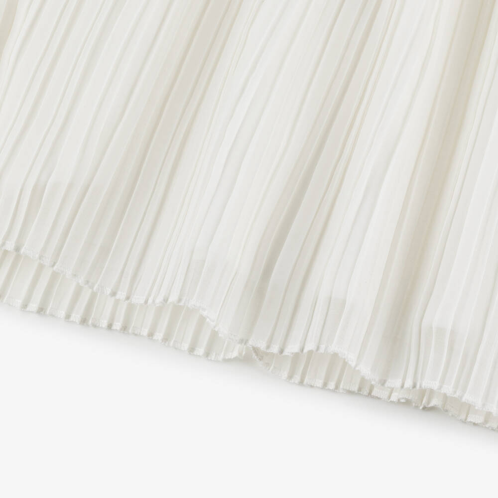 Billieblush-Girls Ivory Dress with Floral Pleats | Childrensalon Outlet