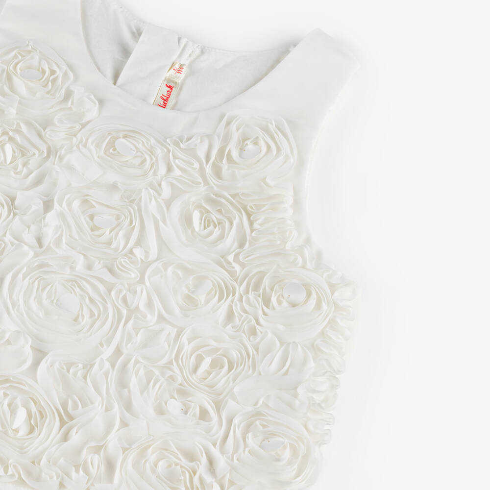 Billieblush-Girls Ivory Dress with Floral Pleats | Childrensalon Outlet