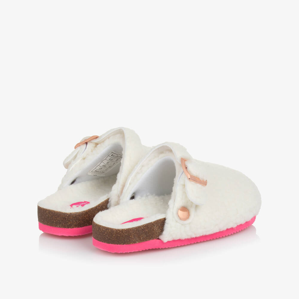 Billieblush-Girls Ivory Fleece Home Slippers | Childrensalon Outlet