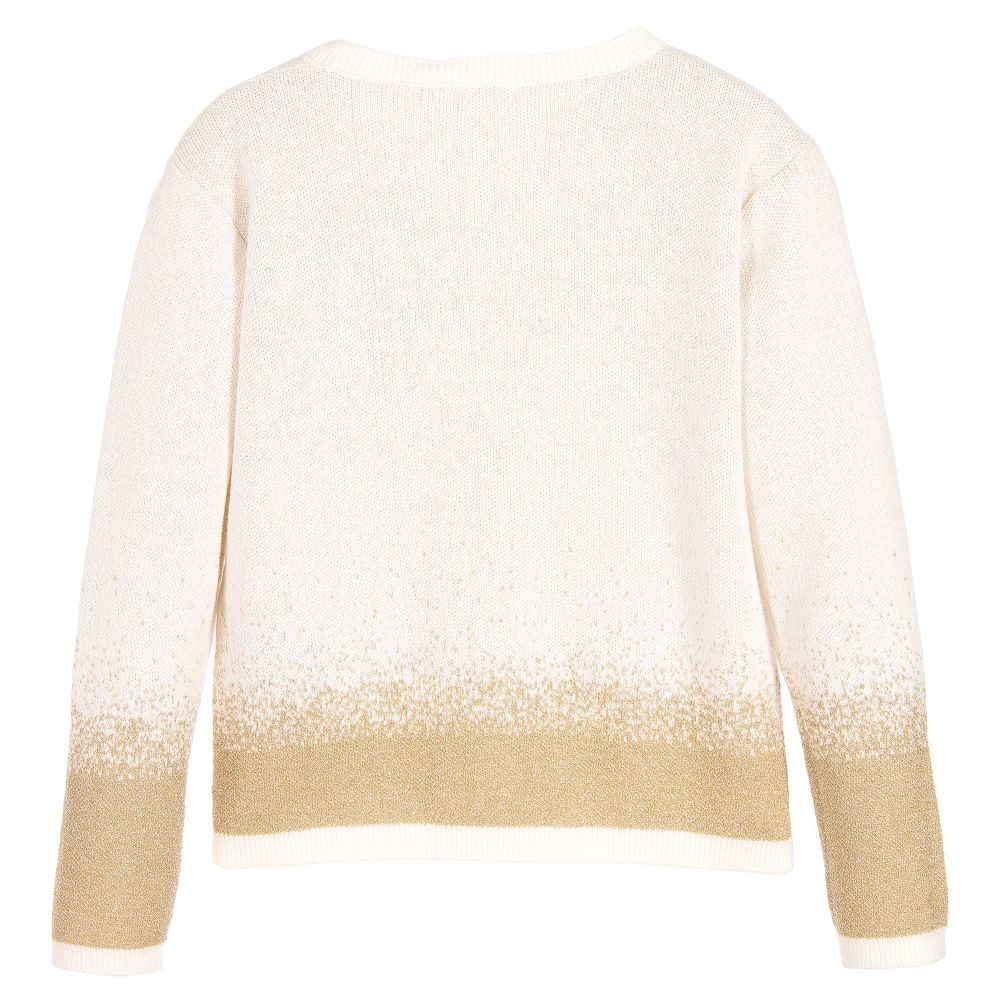 Billieblush-Girls Ivory & Gold Cardigan | Childrensalon Outlet