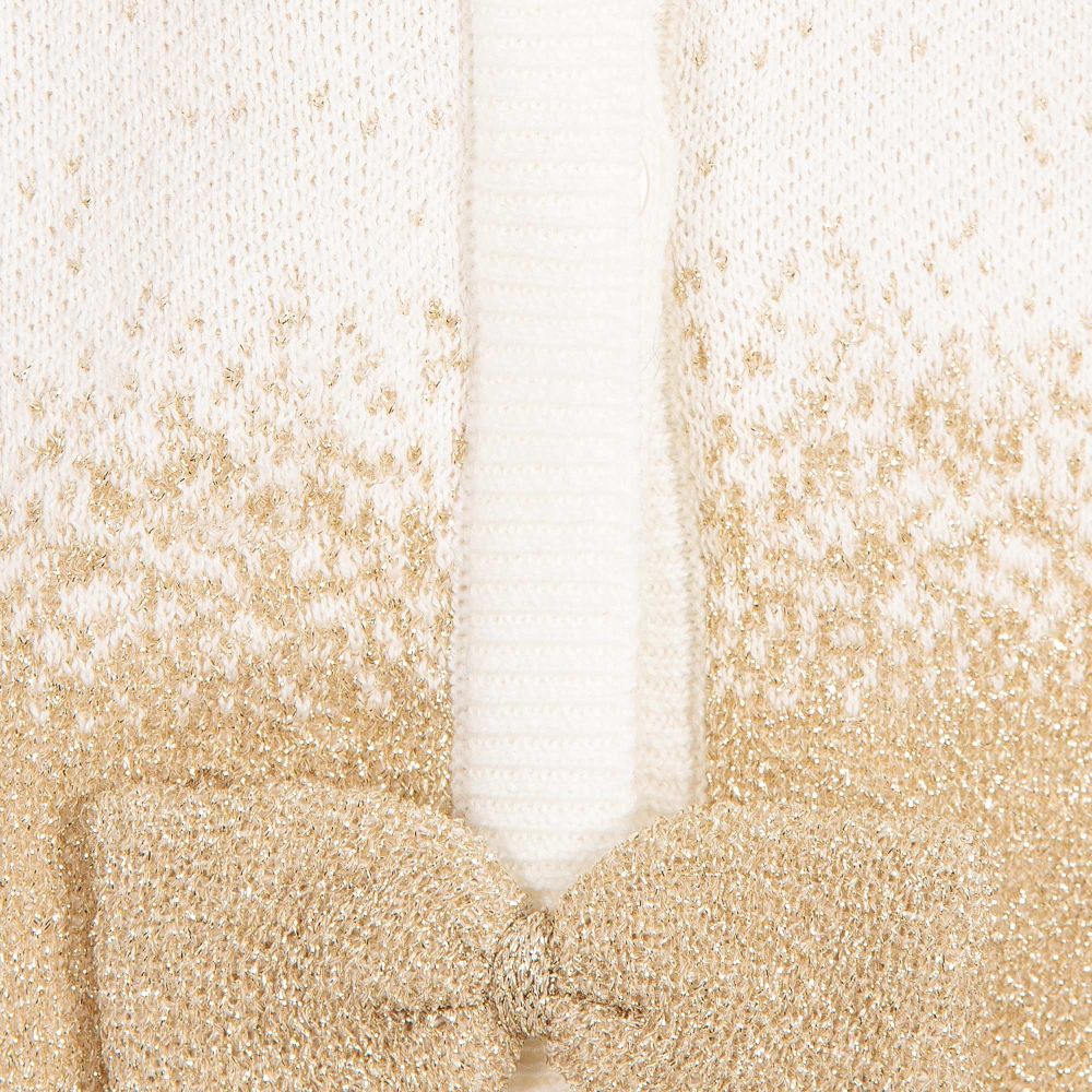 Billieblush-Girls Ivory & Gold Cardigan | Childrensalon Outlet