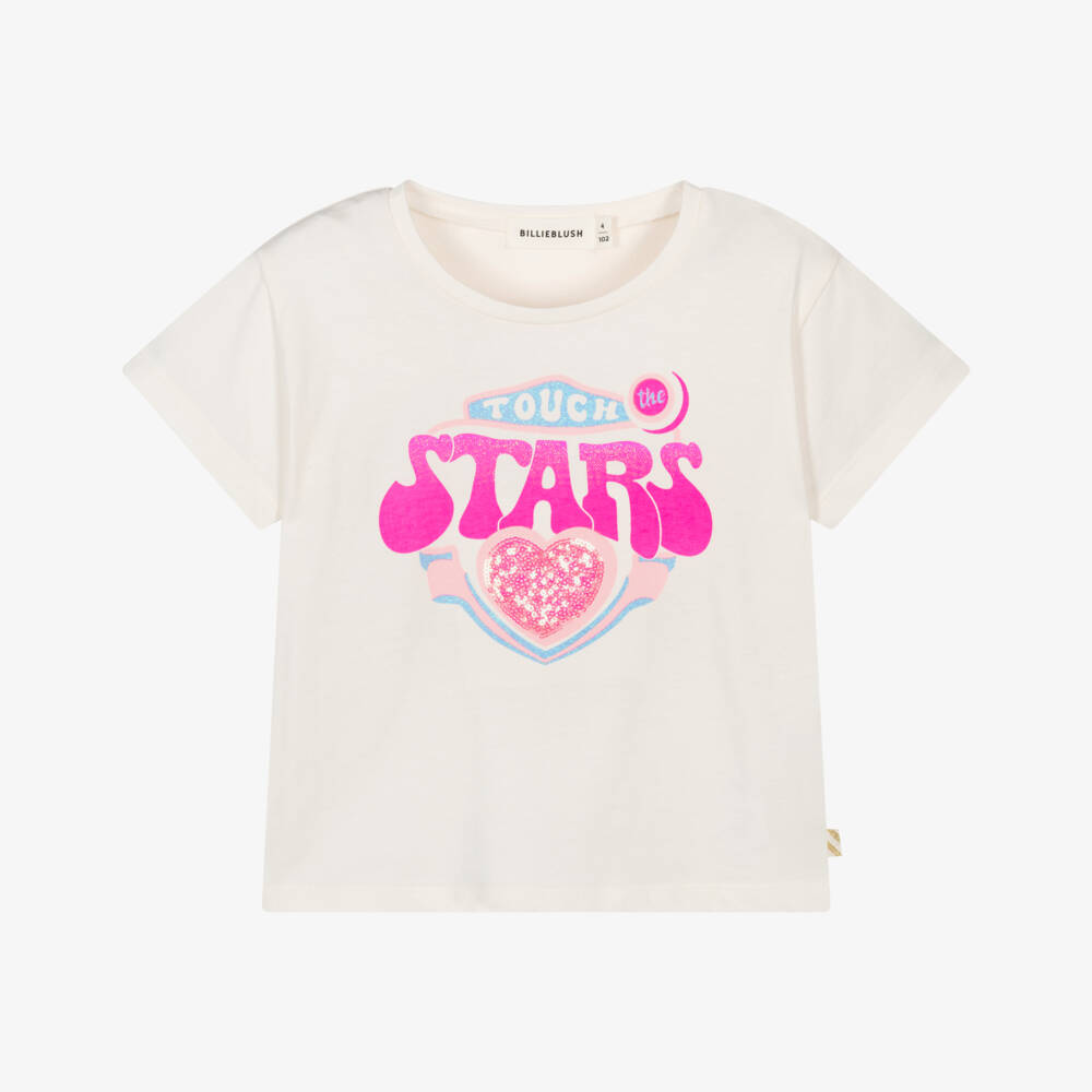Billieblush-Girls Ivory Graphic Tee | Childrensalon Outlet