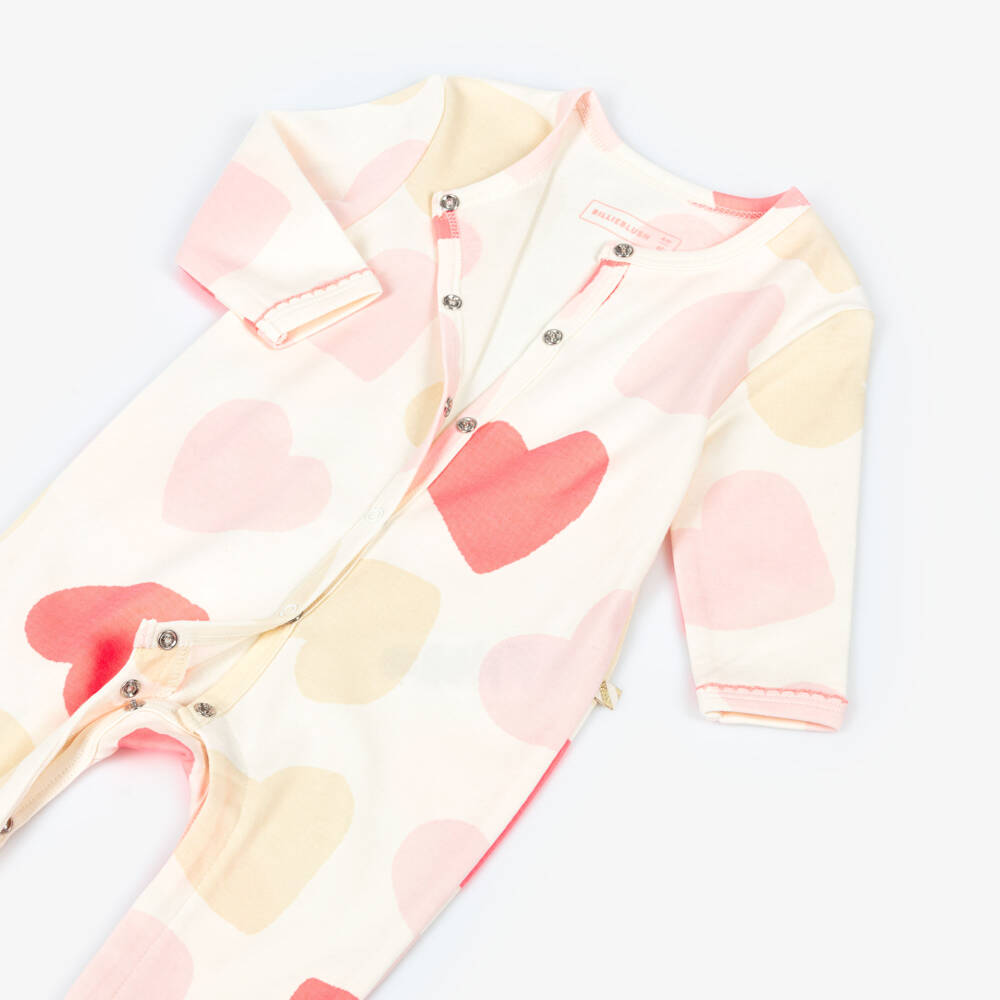 Billieblush-Girls Ivory Heart Cotton Babygrow Set | Childrensalon Outlet