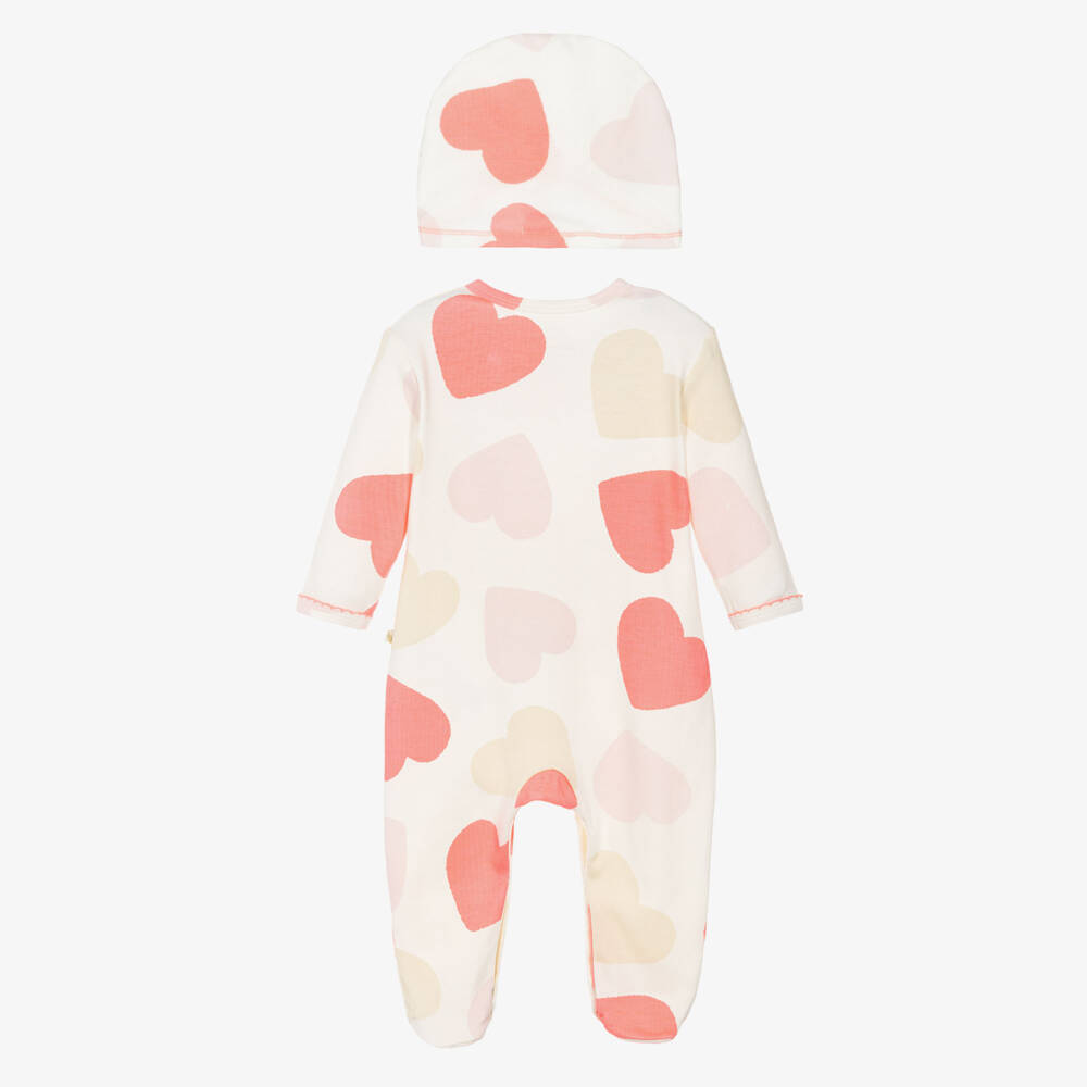 Billieblush-Girls Ivory Heart Cotton Babygrow Set | Childrensalon Outlet