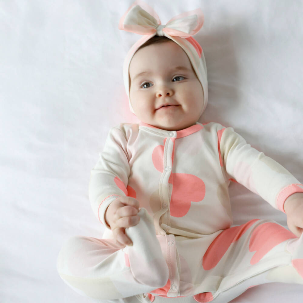 Billieblush-Girls Ivory Heart Cotton Babygrow Set | Childrensalon Outlet