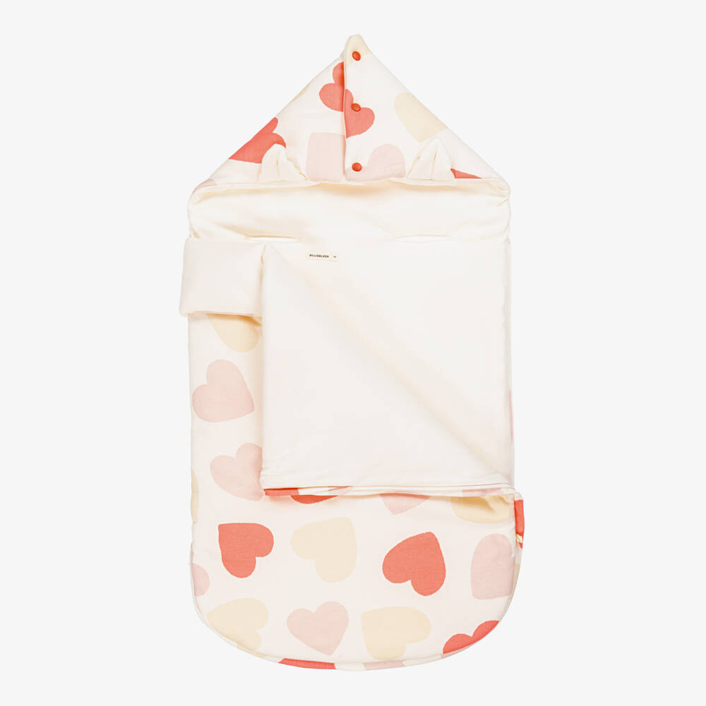 Billieblush-عش قطن عاجي للبنات مزين بقلوب | Childrensalon Outlet