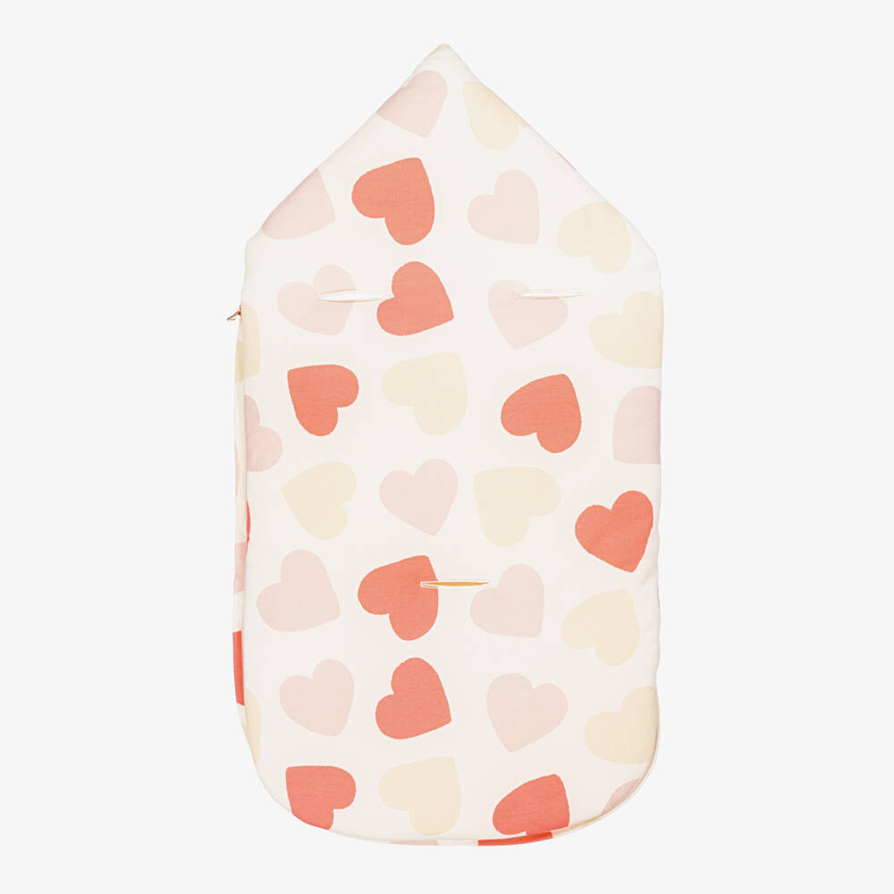 Billieblush-عش قطن عاجي للبنات مزين بقلوب | Childrensalon Outlet