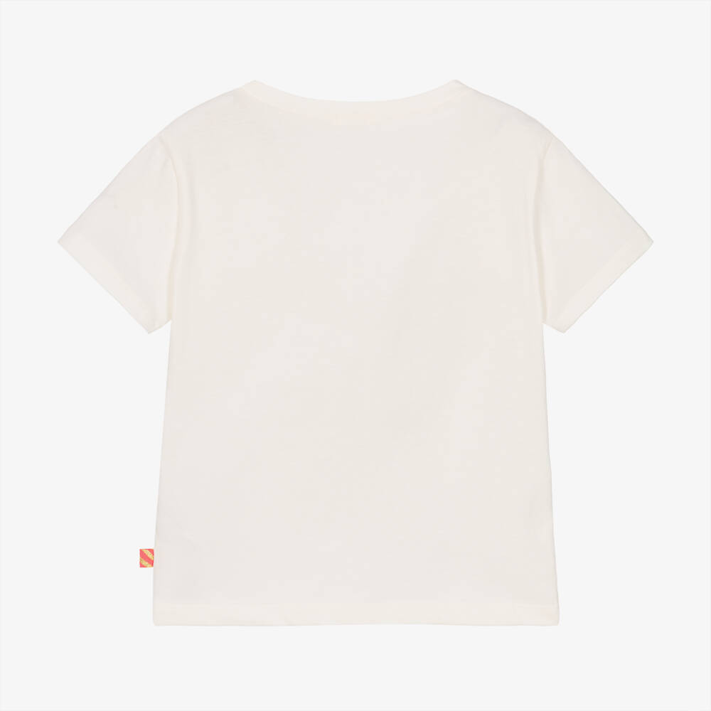 Billieblush-Girls Ivory Heart Cotton Tee | Childrensalon Outlet
