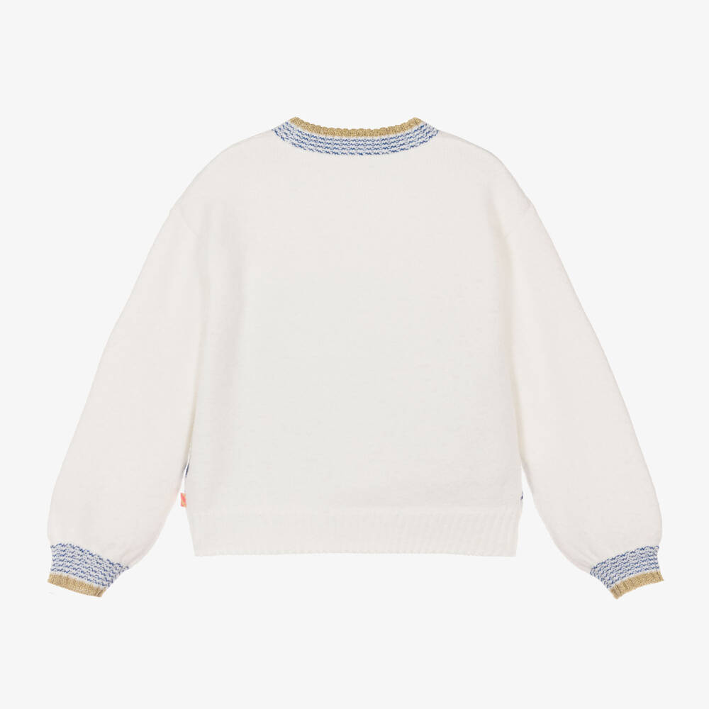 Billieblush-Girls Ivory Heart-Patterned Jumper | Childrensalon Outlet