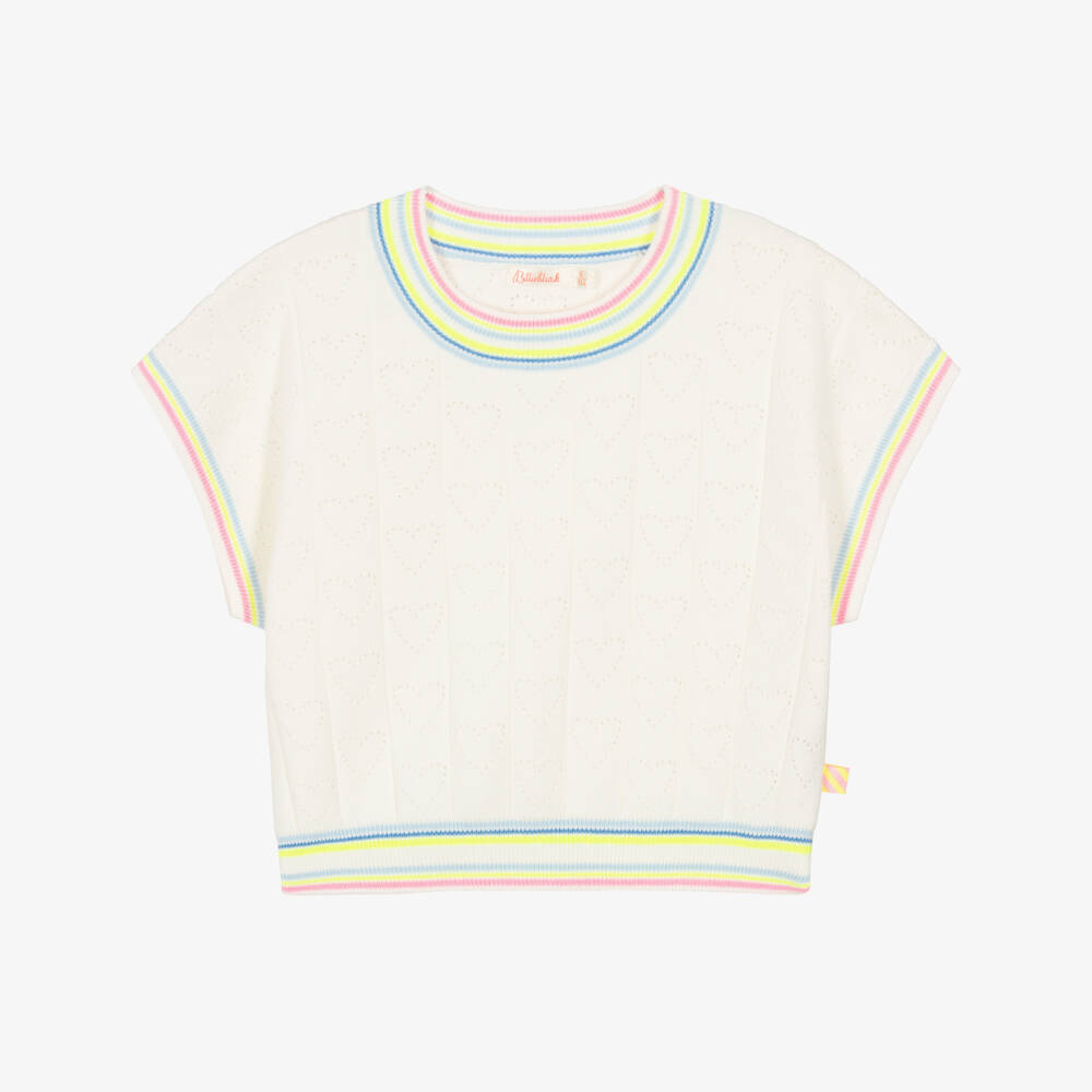 Billieblush-بلوزة عاجية بنقشة قلب للبنات | Childrensalon Outlet