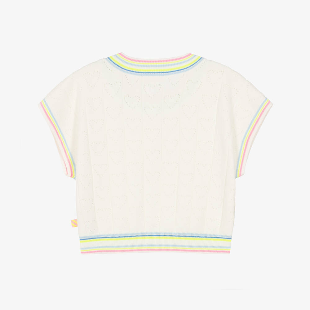 Billieblush-Кремовый топ с сердечками для девочек | Childrensalon Outlet