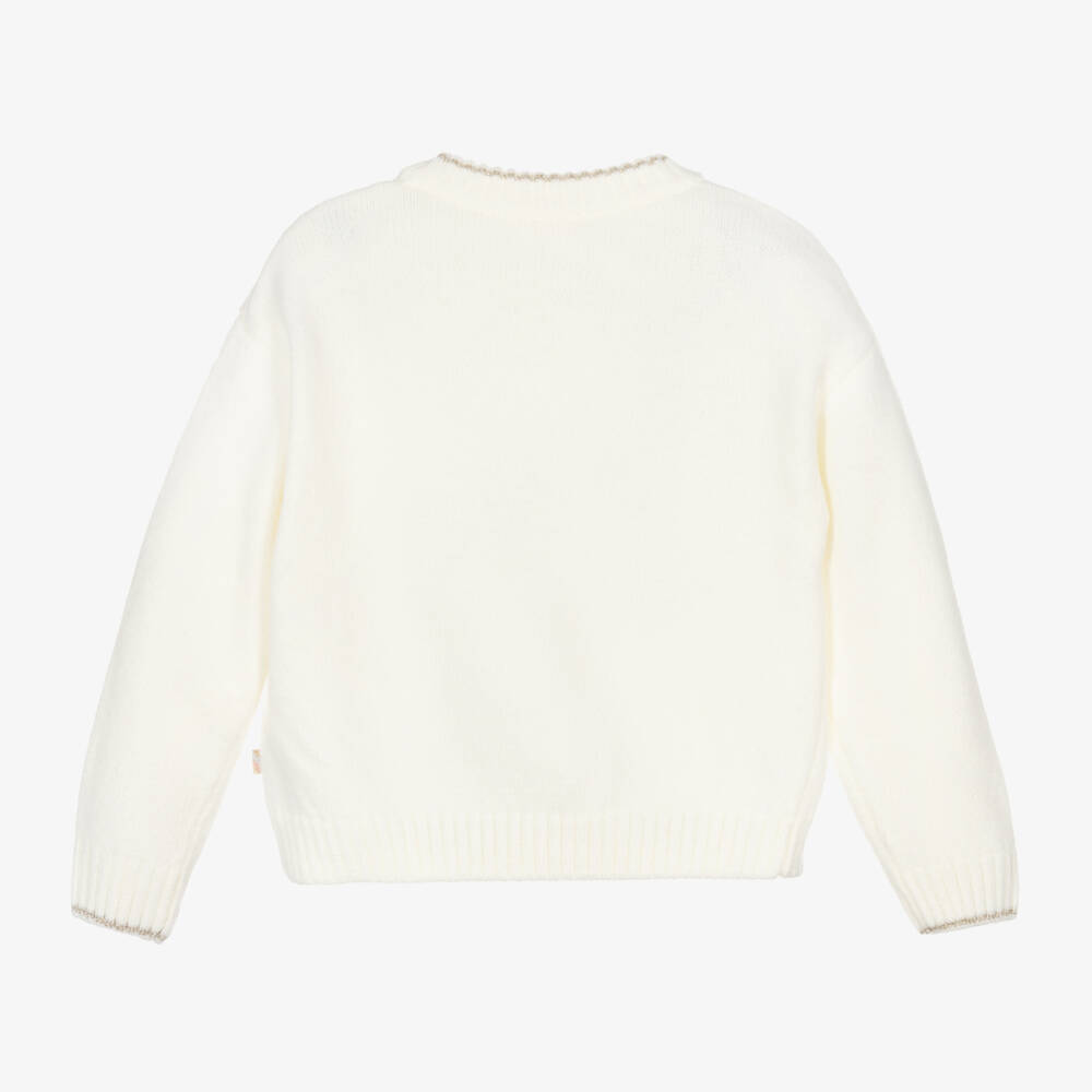 Billieblush-Girls Ivory Holiday Knit Jumper | Childrensalon Outlet