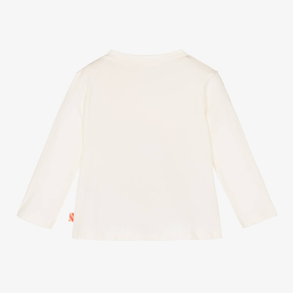 Billieblush-Girls Ivory Jersey Rainbow Tee | Childrensalon Outlet