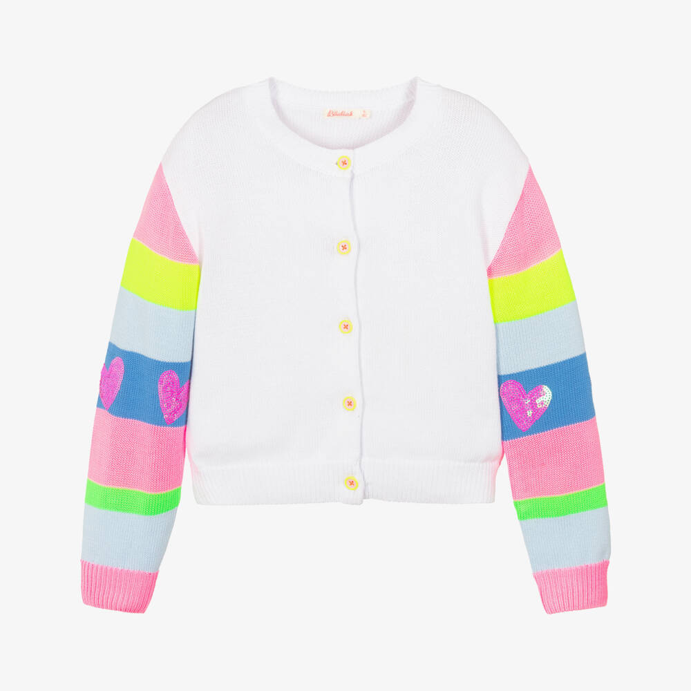Billieblush-Кремовый вязаный кардиган с сердечками для девочек | Childrensalon Outlet