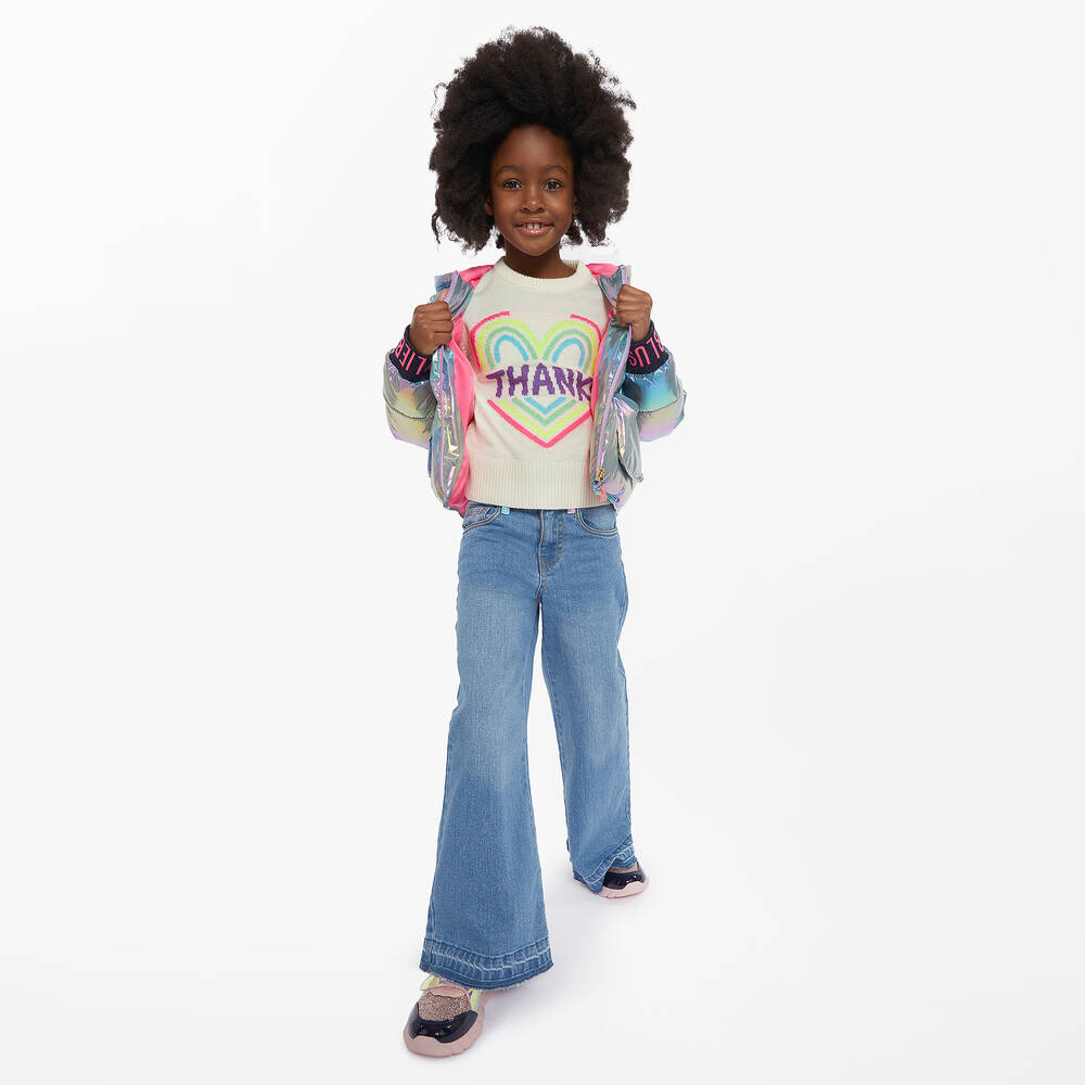 Billieblush-Girls Ivory Knitted Heart Sweater | Childrensalon Outlet