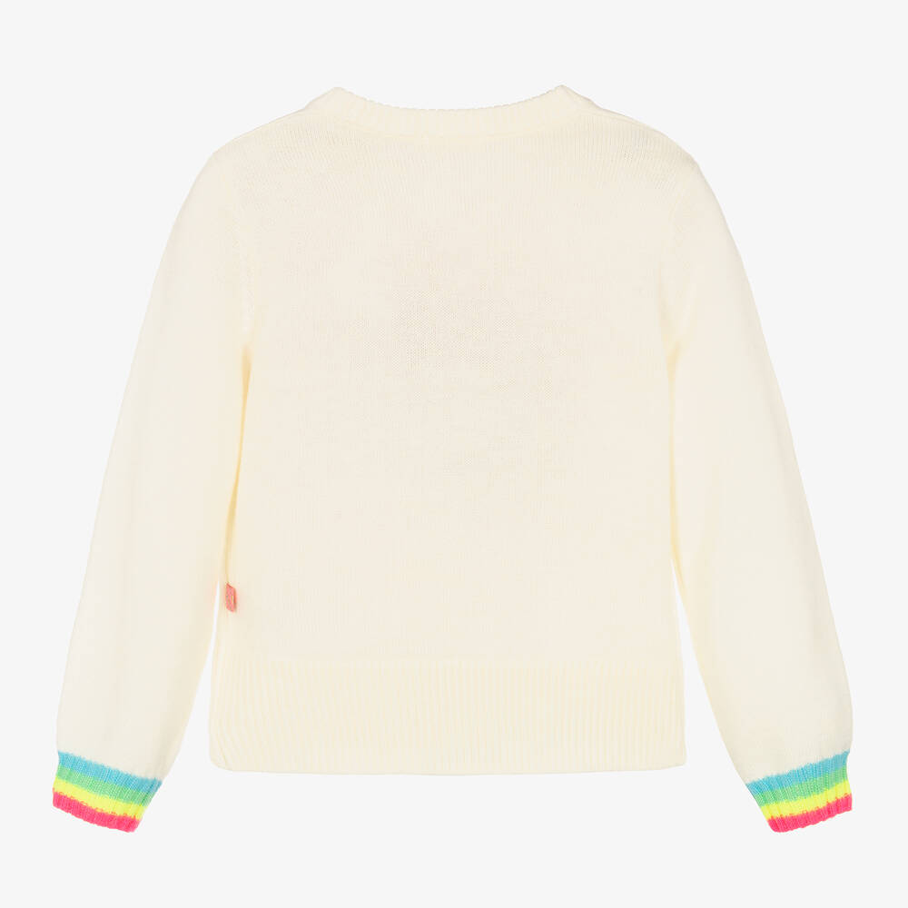 Billieblush-Girls Ivory Knitted Heart Sweater | Childrensalon Outlet