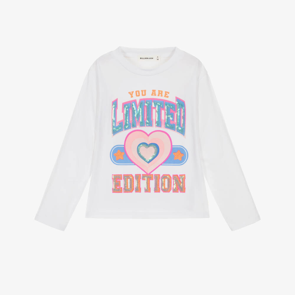 Billieblush-Girls Ivory Limited Edition Cotton Top | Childrensalon Outlet