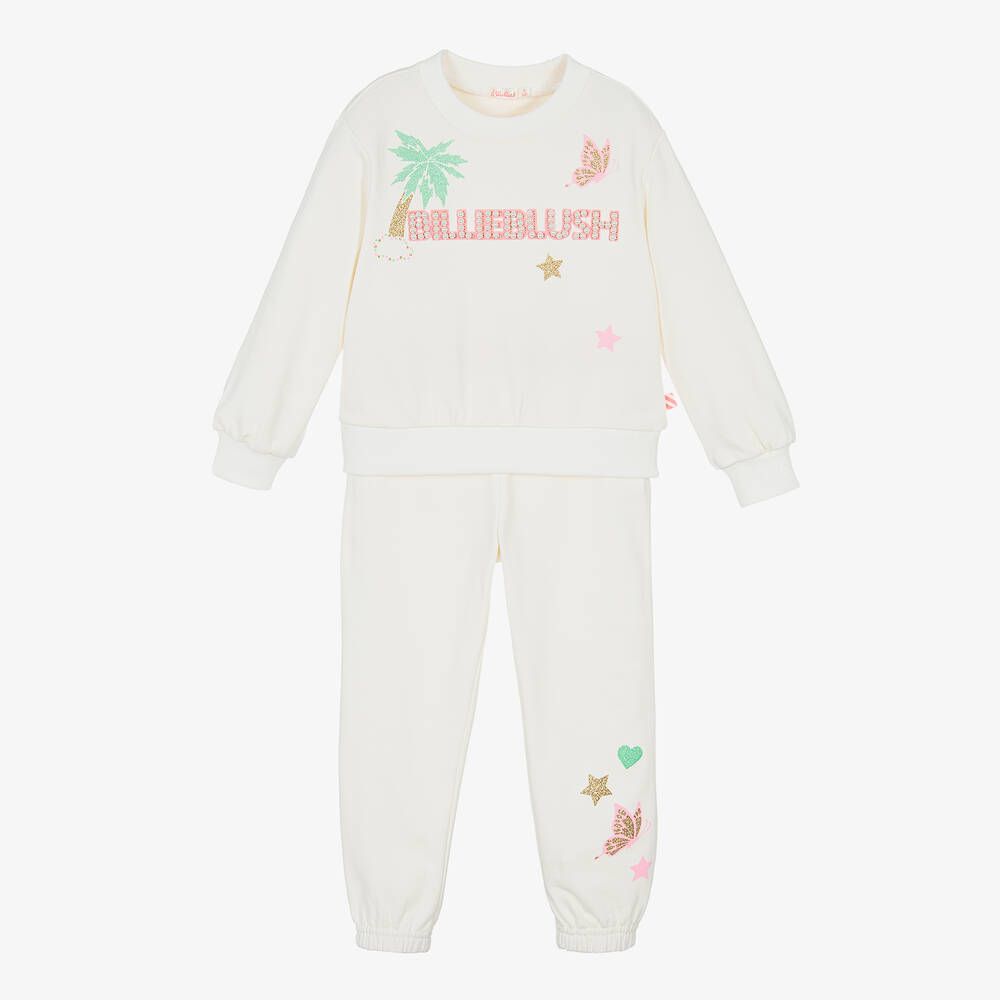 Billieblush-Girls Ivory Palm Logo Tracksuit | Childrensalon Outlet