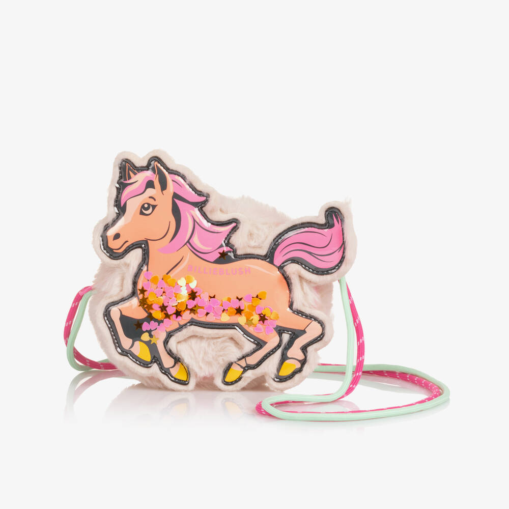 Billieblush-Сумка плюшевая кремово-розовая с единорогом для девочек | Childrensalon Outlet