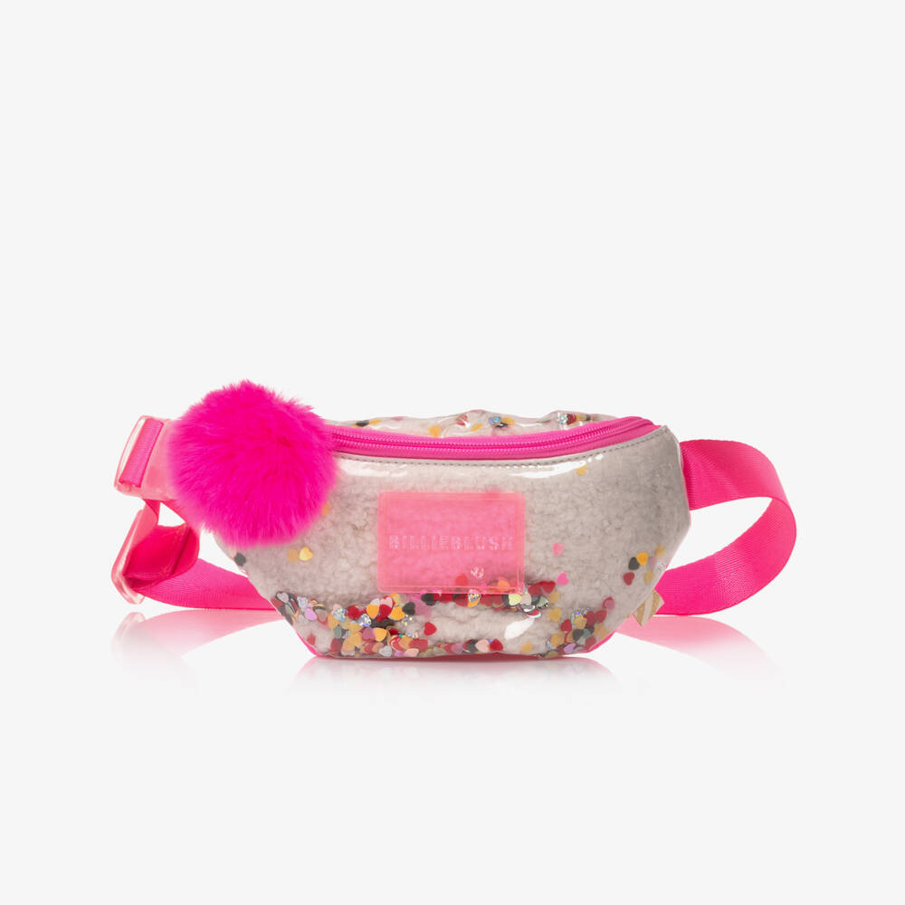 Billieblush-Girls Ivory & Pink Sequin Belt Bag (22cm) | Childrensalon Outlet