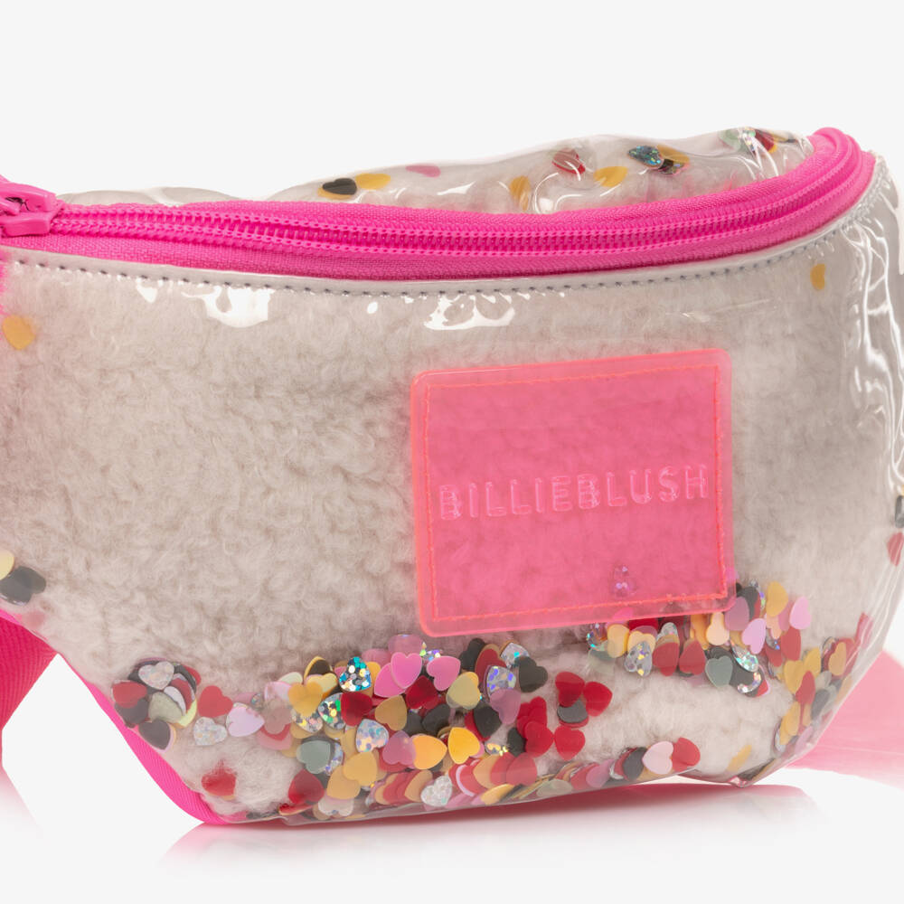 Billieblush-Girls Ivory & Pink Sequin Belt Bag (22cm) | Childrensalon Outlet