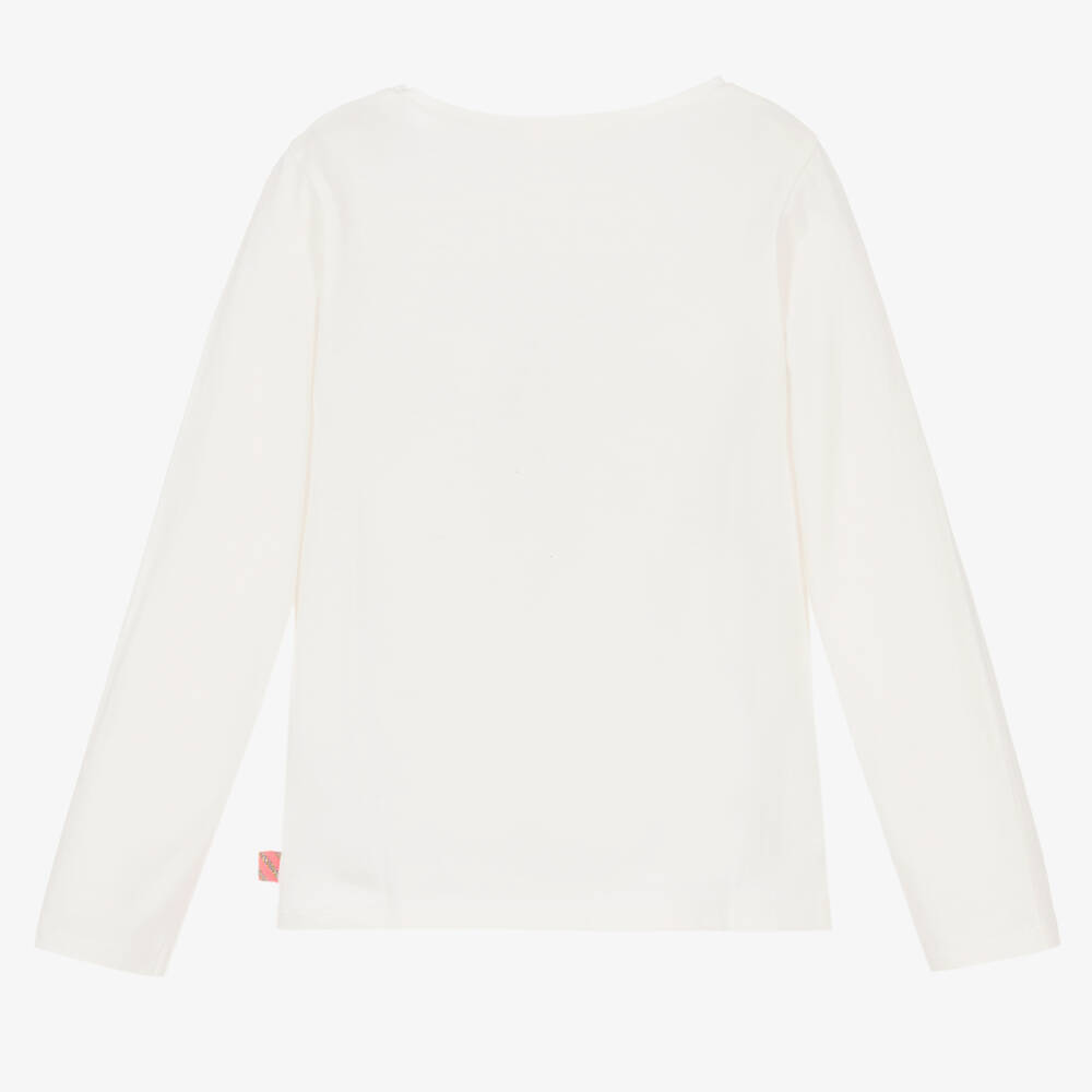 Billieblush-Girls Ivory Rainbow Cotton Top | Childrensalon Outlet