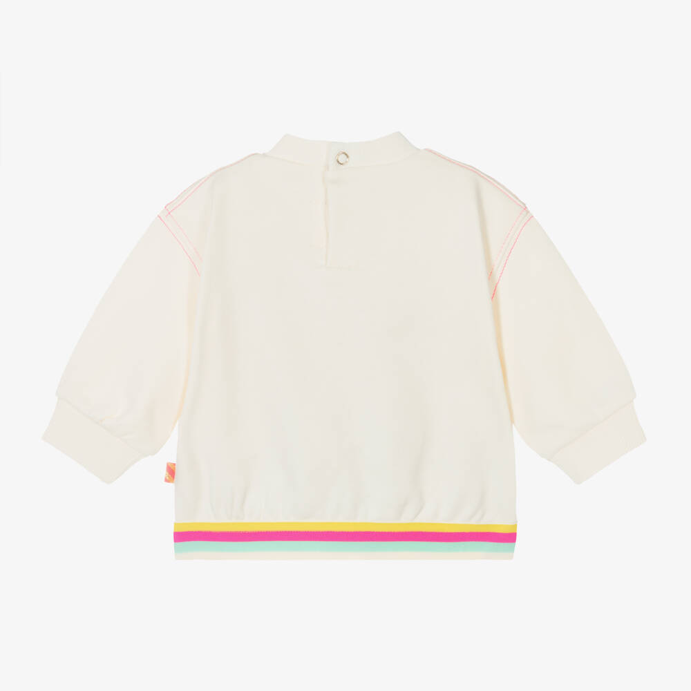 Billieblush-Girls Ivory Rainbow Jersey Top | Childrensalon Outlet
