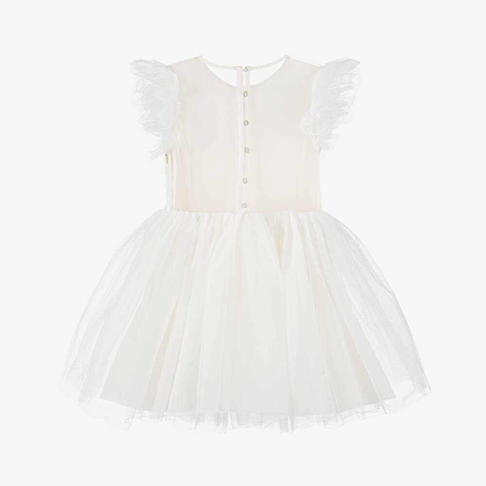 Billieblush-فستان ساتان تول عاجي للبنات | Childrensalon Outlet