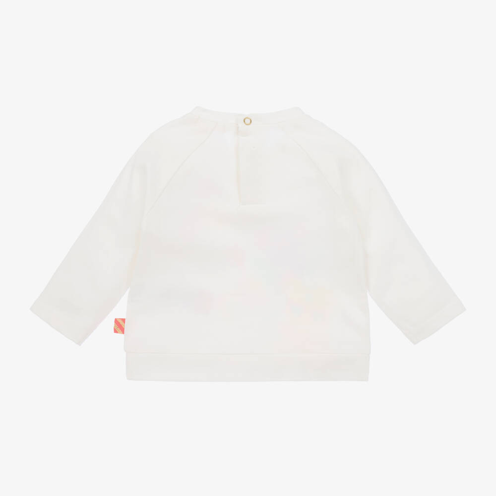 Billieblush-Girls Ivory Sequin Cotton Tee | Childrensalon Outlet