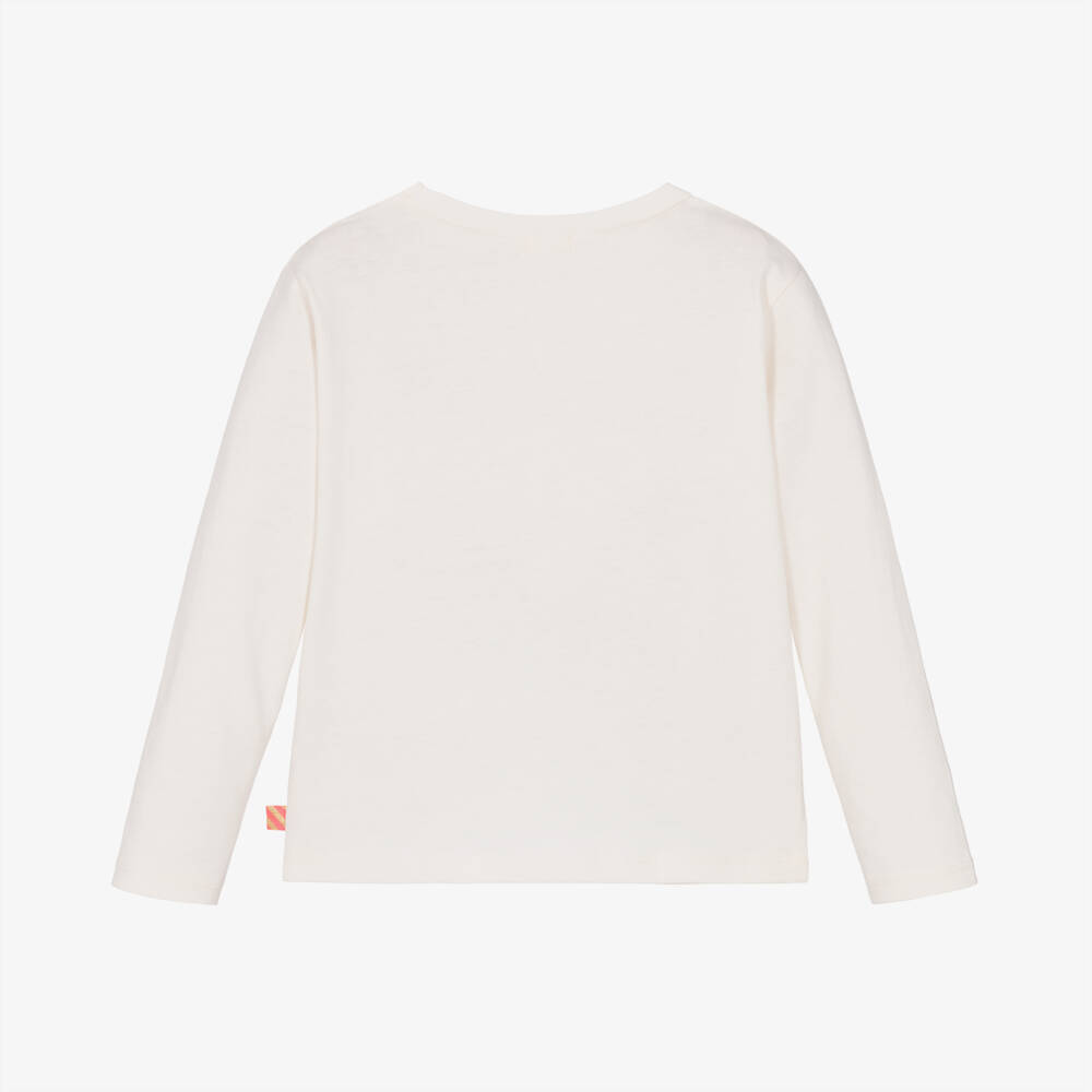 Billieblush-Girls Ivory Sequin Gem T-Shirt | Childrensalon Outlet