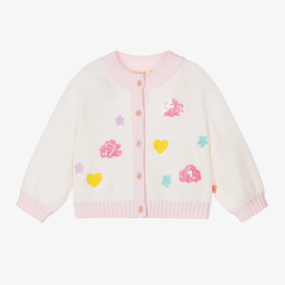 Billieblush-Girls Ivory Sequin Knit Cardigan | Childrensalon Outlet