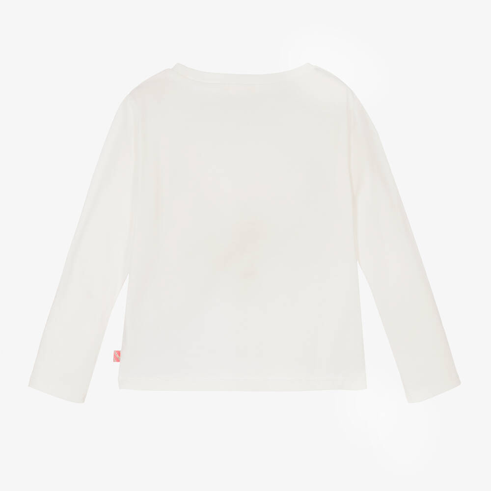 Billieblush-Кремовый топ с единорогами из пайеток | Childrensalon Outlet