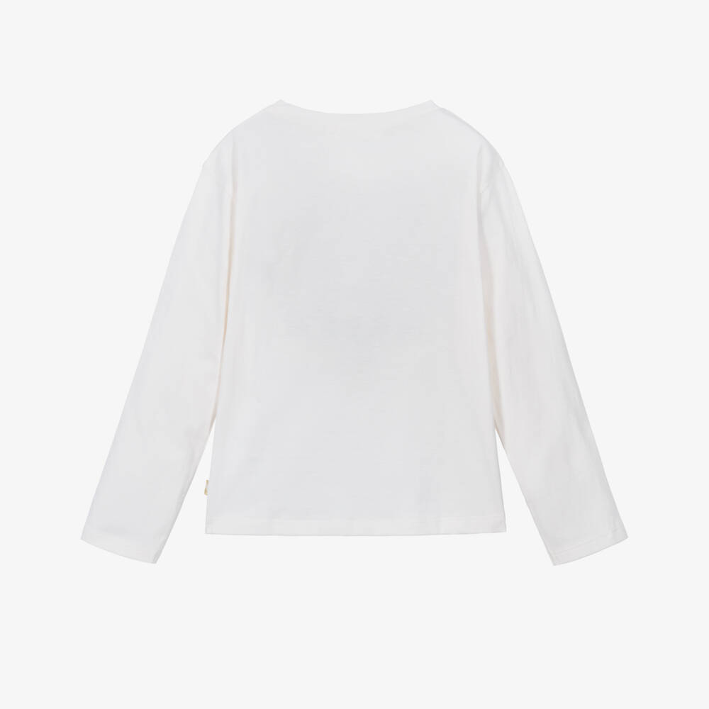 Billieblush-Girls Ivory Sequinned Cat Top | Childrensalon Outlet