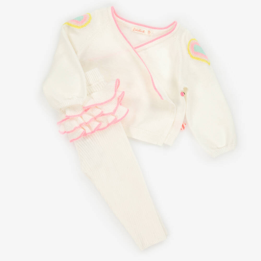 Billieblush-طقم بناتي محبوك بلون العاج اللامع | Childrensalon Outlet