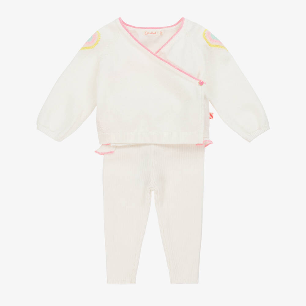 Billieblush-Girls Ivory Shimmer Knit Outfit Set | Childrensalon Outlet