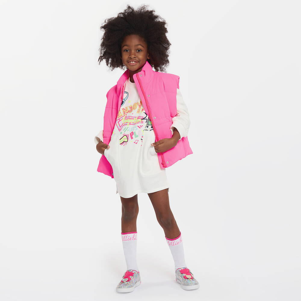 Billieblush-Girls Ivory Slogan Sweatshirt Dress | Childrensalon Outlet