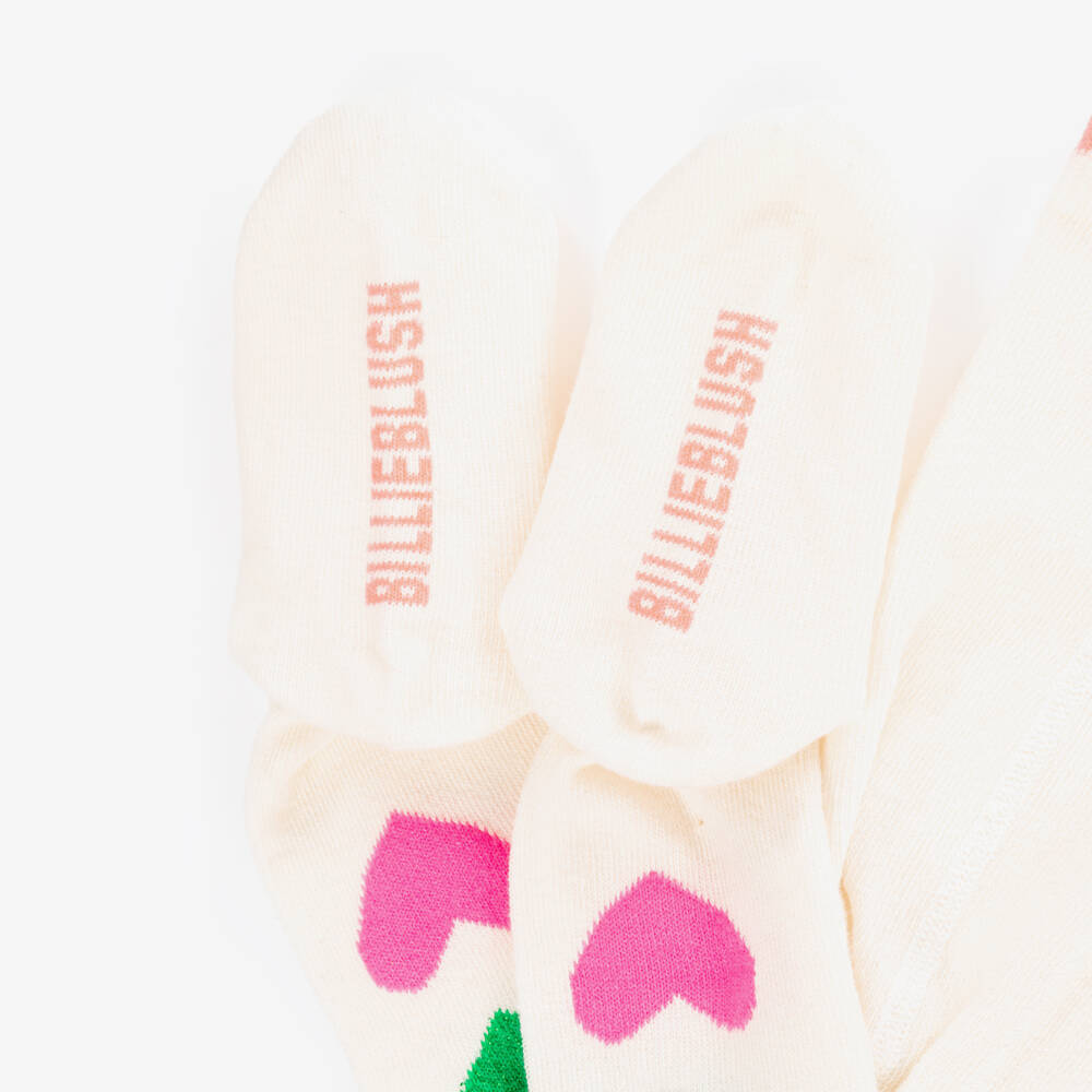 Billieblush-Кремовые колготки с блестящими сердцами для девочек | Childrensalon Outlet