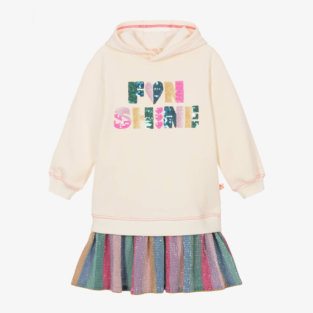 Billieblush-Girls Ivory Sparkle Hooded Dress | Childrensalon Outlet