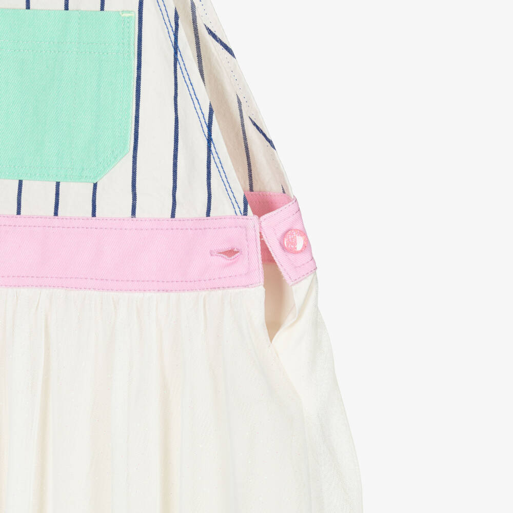 Billieblush-Girls Ivory Striped Pinafore Dress | Childrensalon Outlet
