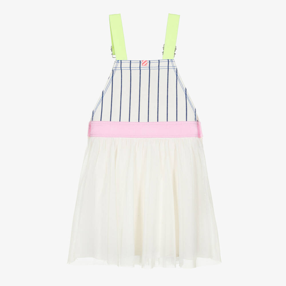 Billieblush-Girls Ivory Striped Pinafore Dress | Childrensalon Outlet