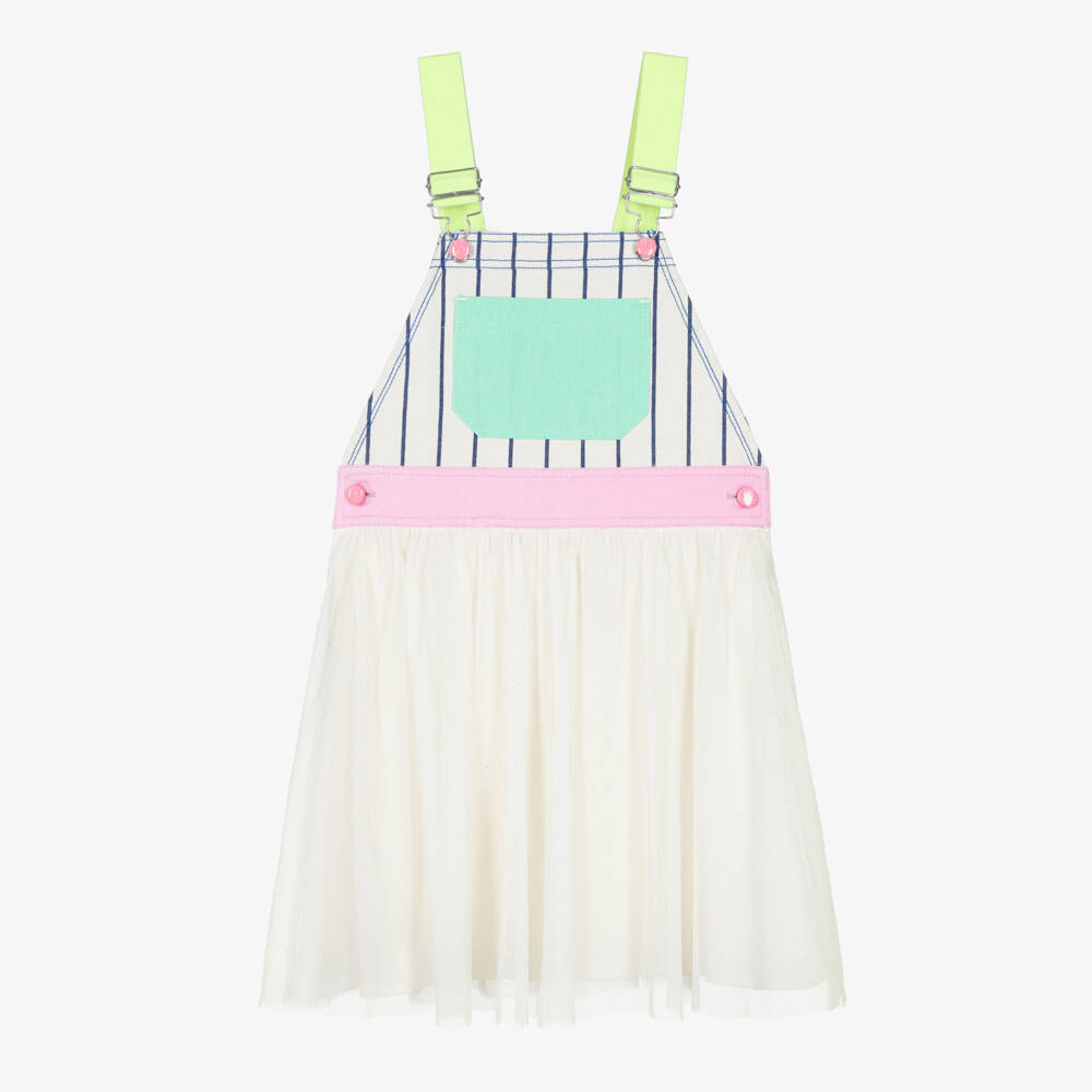 Billieblush-Girls Ivory Striped Pinafore Dress  | Childrensalon Outlet