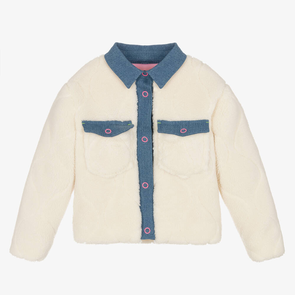 Billieblush - Veste ivoire en polaire bouclette | Childrensalon