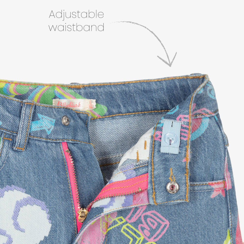 Billieblush-جينز قطن دنيم لون أزرق فاتح للبنات | Childrensalon Outlet