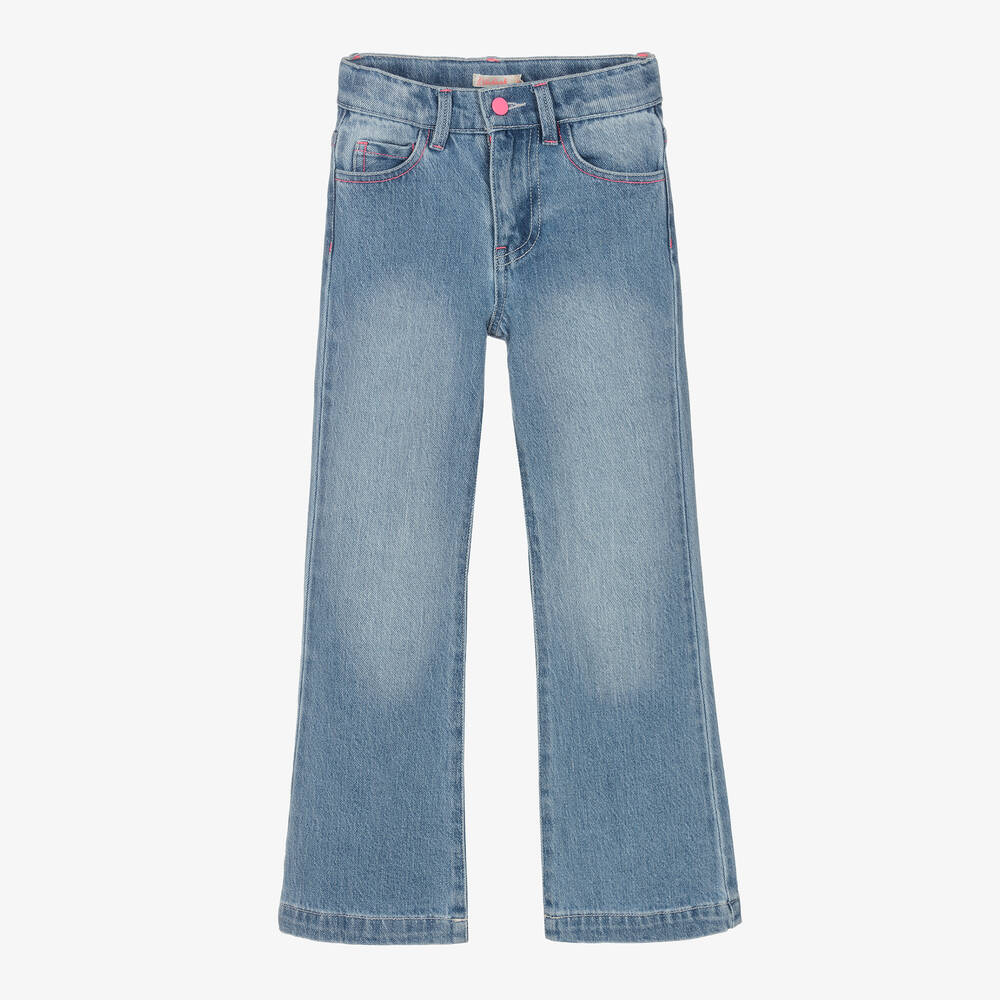 Billieblush - Girls Light Blue Cotton Flared Jeans | Childrensalon