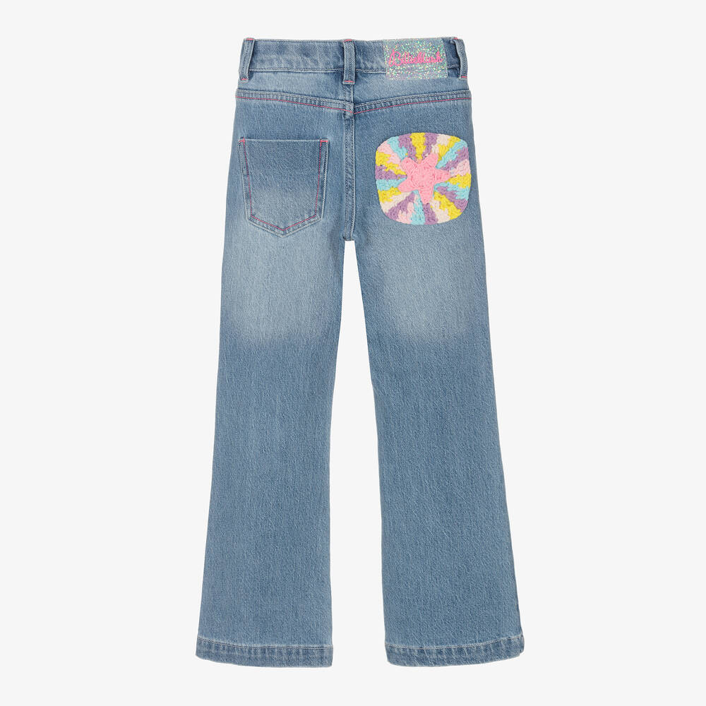 Billieblush-Girls Light Blue Cotton Flared Jeans | Childrensalon Outlet