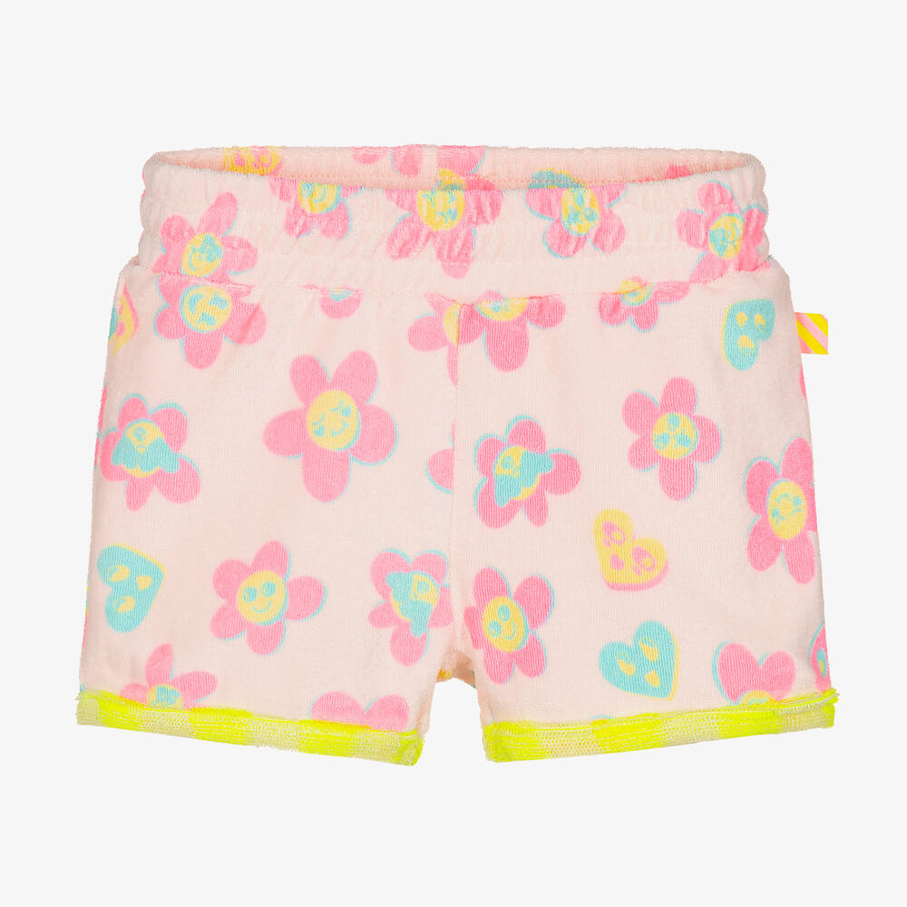 Billieblush-Girls Light Pink Cotton Towelling Shorts | Childrensalon Outlet