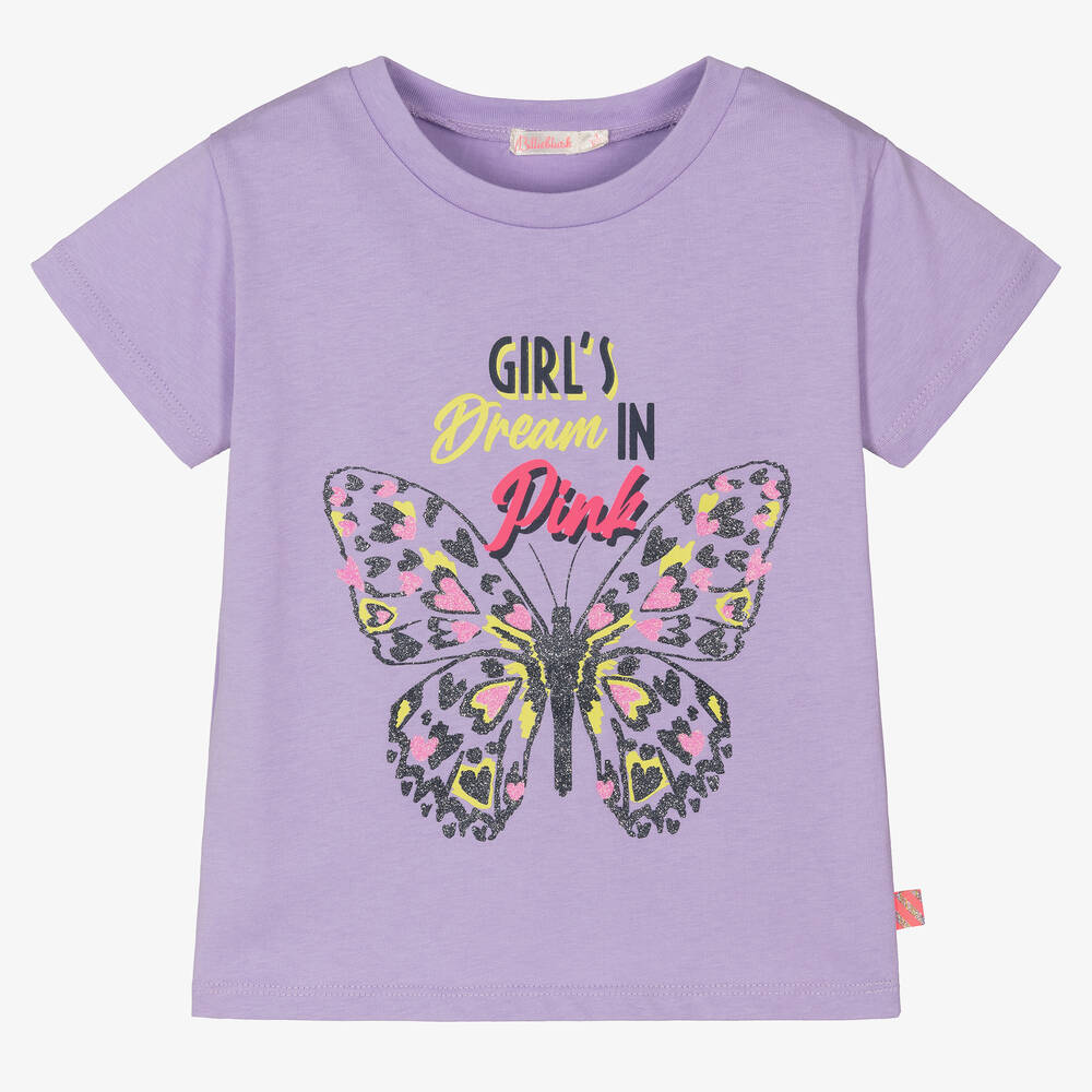 Billieblush - T-shirt lilas violet Papillon Fille | Childrensalon