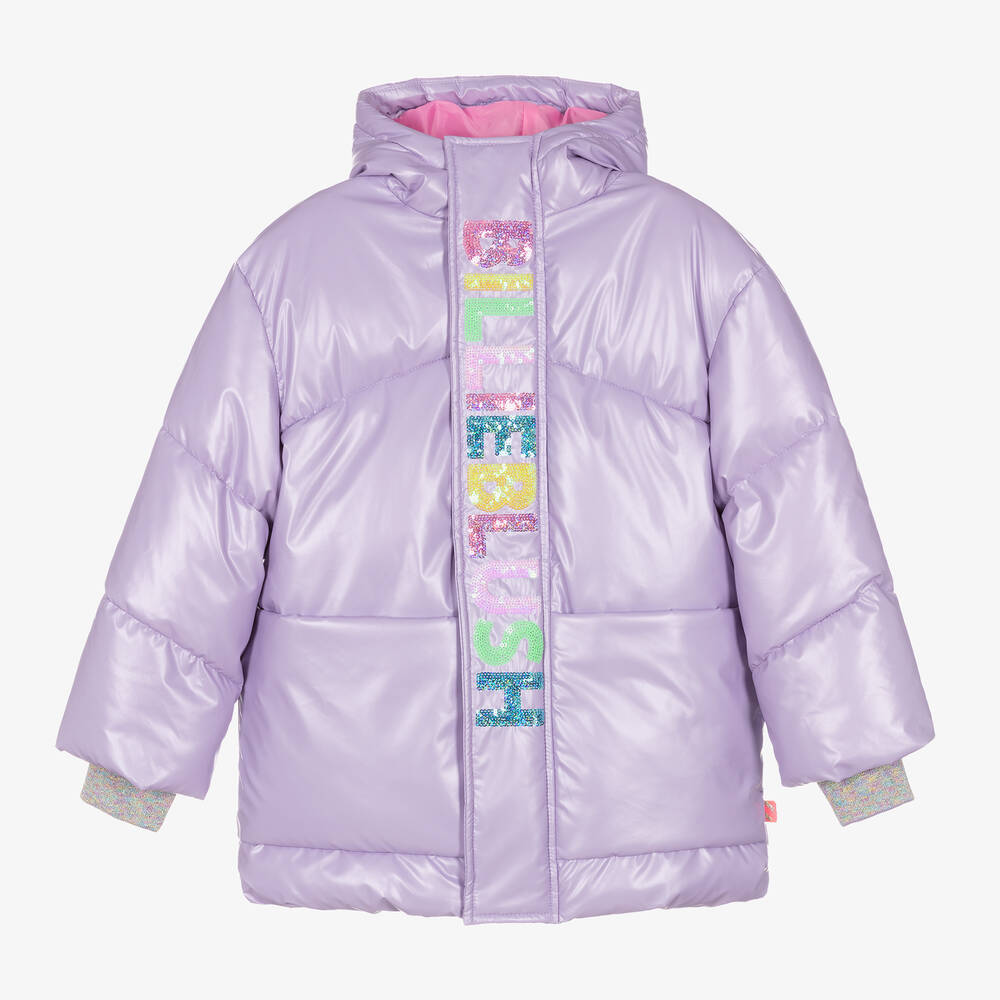 Billieblush - Girls Lilac Purple Puffer Coat | Childrensalon